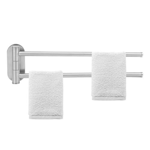 Swivel Towel Rack,Bath Towel Holder Swing Out 304 Stainless Steel 2 Or 4 Bar Folding Arm Bathroom Handtowel Rack Hanger for Kitchen (2 Arm) - color: 2 Arm