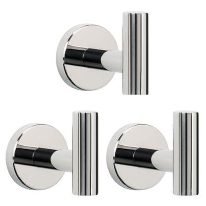 NearMoon Bath Towel Hooks- SUS 304 Stainless Steel Robe Hook Holder, Heavy Duty Coat Hook for Bathroom Livingroom Hotel Kitchen Garage, Wall Mounted (Chrome Finish, 3 Pack) - color: Chrome Finish, size: 3 Pack