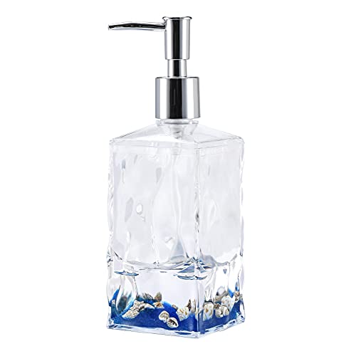 4 Piece Acrylic Liquid 3D Floating Motion Bathroom Vanity Accessory Set Oceam Theme Shell Toothbrush Holder, Tumbler, Soap Dispenser, Soap Dish - size: 4-piece, style: Shell
