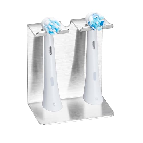 Electric Toothbrush Head Holder, Oukimly Toothbrush Holder Wall Mounted or Desktop, Metal Tooth Brush Holder, Shower Brush Head Holder, Electric Toothbrush Holder for Bathroom (Silver, Small) - color: Silver, size: Small
