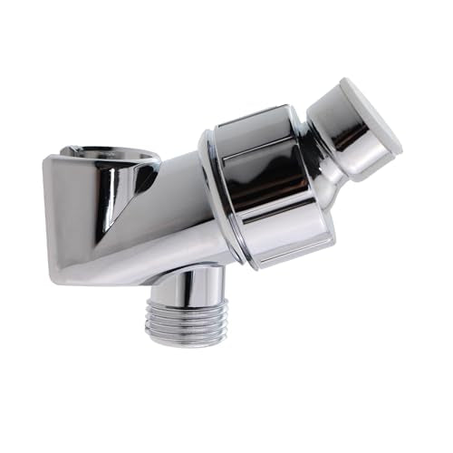 84x60mm Shower Arm Holder Handheld Shower Head Holder Silver 360 Degree Adjustable Direction Steel Ball Shower Bracket for Connecting Shower Arm and Shower Hose