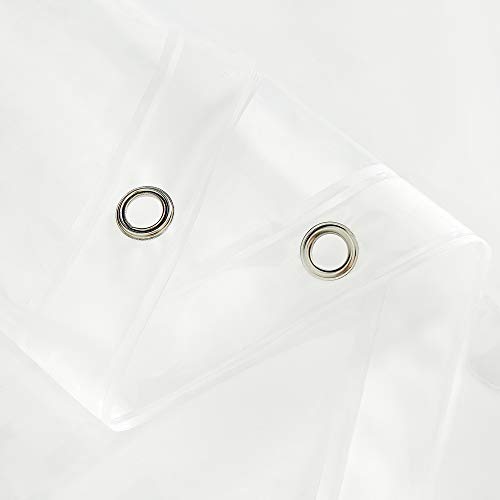 EurCross Clear Shower Curtain Liner 60 x 72, PVC-Free Waterproof PEVA Small Bathroom Shower Curtain Liner with 5 Magnets,10 Metal Holes - color: Clear, size: 60"W x 72"L (Pack of 1)