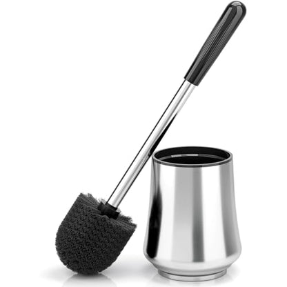 Toilet Brush, Toilet Brush and Holder Sliver Toilet Bowl Brush with Durable Bristles Modern Holder Toilet Scrubber Toilet Brush Set for Bathroom Cleaning