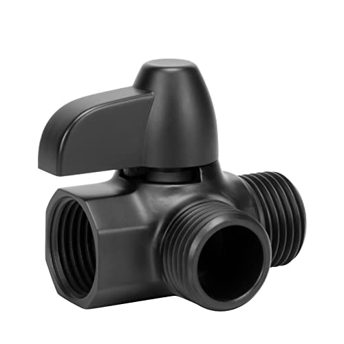 NearMoon Solid Brass G1/2" Shower Arm, 3-Way Diverter Valve for Handheld and Fixed Spray Head, Bathroom Component for Showerhead Combo T-Adapter (Fixed Nut, Matte Black) - color: Matte Black, size: Fixed Nut