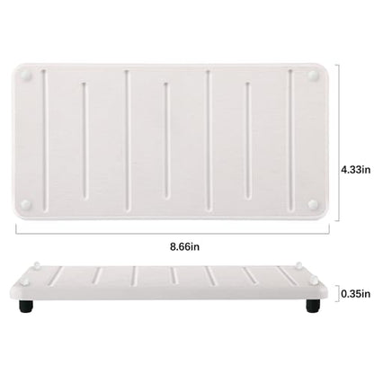 2PCS Water Absorbing Stone Drying Mat for Bathroom Sink & Kitchen Counter Organizer, Instant Dry Soap Dispenser Sponge Holder, Sink Caddy, Vanity Tray (8.66"x4.33"-White) - color: 8.7" X 4.3" White With Feet