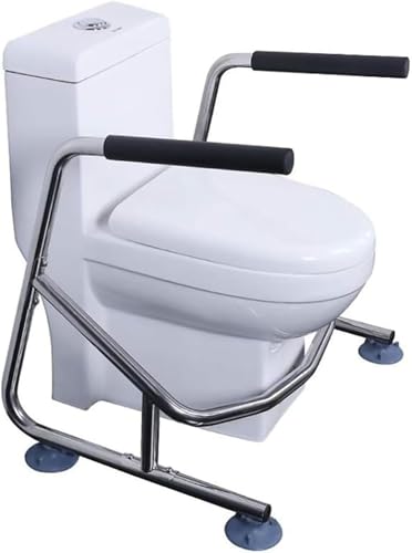 Toilet Safety Rails Toilet Frame for Disabled and Elderly, Sturdy Toilet Support Frame Free Standing Support Safety Rails Bathroom Handrail Grab Bar Rail,Toilet Surround Safety Frame