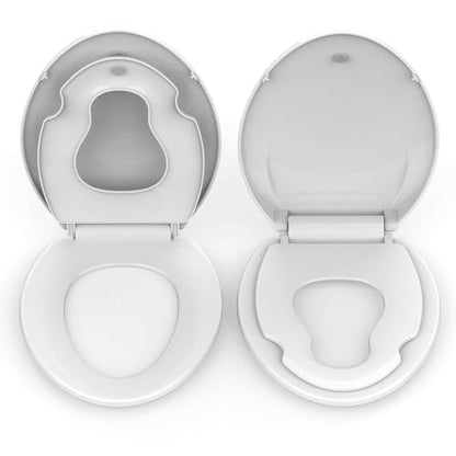 Toilet Seat, Elongated Toilet Seat with Toddler Seat Built in, Potty Training Toilet Seat Elongated Fits Both Adult and Child, with Soft Close, Never Loosen, Easy Install and clean - White - color: White, size: Elongated with Toddler Seat