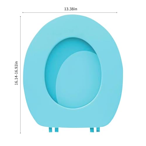 Soft Close Round Toilet Seat - Thickened Plastic Lid, Easy to Clean, Quiet Comfort, Fits Standard Toilets, White, Easy Install (Blue) - color: Blue