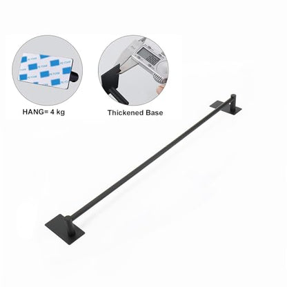 NearMoon Self Adhesive Bathroom Towel Bar- Stainless Steel Bath Wall Shelf Rack Hanging Towel Stick On Sticky Hanger Contemporary Style, NO Drilling (1 Pack, Matte Black, 24-Inch Towel Rack) - color: Matte Black, size: 24-Inch