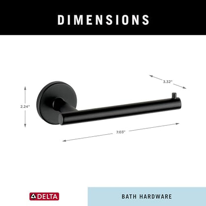 Delta Single Post Toilet Paper Holder | Matte Black | Wall Mount | Trinsic Bathroom Accessories