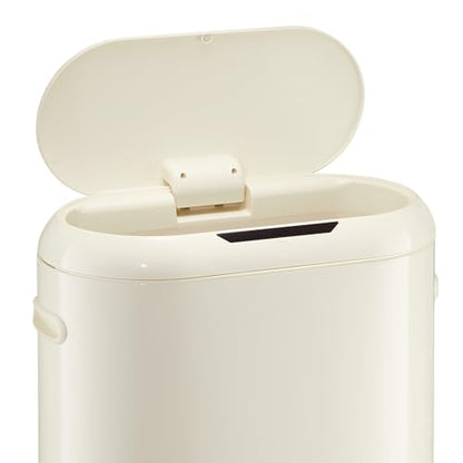 IDEALHOUSE 13 Gallon Trash Can, Automatic Touchless Kitchen Trash Can with Motion Sensor Lid, Slim Garbage Can with Soft-Close Lid, PP Trash Bin Easy Clean, 50L White for Bathroom Office Bedroom