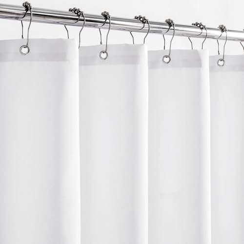 Felisa Short Waterproof Fabric Shower Curtain Liner with 3 Large Magnets,72 x 68 inches Hotel Quality & Soft Cloth Shower Curtain,Washable White Shower Curtain for Bathroom - color: White, size: 72"W x 68"L (Pack of 1)