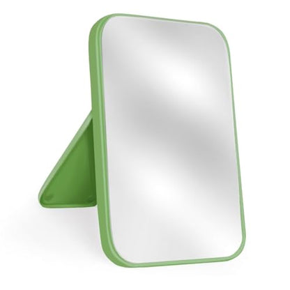 8-Inch Table Desk Vanity Makeup Mirror, Simple Portable Travel Mirror with Stand, Standing and Wall Hanging Dual-use, Green - color: Green