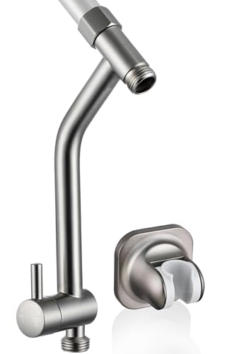 G-Promise 6.1 Inch Low-level Shower Diverter with Holder (Brushed Nickel) | All Metal Construction, 3 Spray Settings, 6.1 Inch Low Diverter, Dual Mount Shower Holder, Standard Thread Connection - color: Brushed Nickel, size: 3-Settings