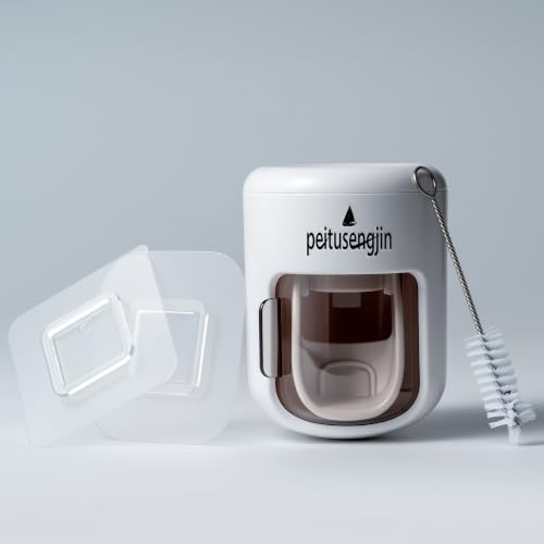 Toothpaste Dispenser,Wall-Mounted Automatic Toothpaste,Designed specifically for Home use, with Adhesive Pad and Cleaning Brush (No Design)