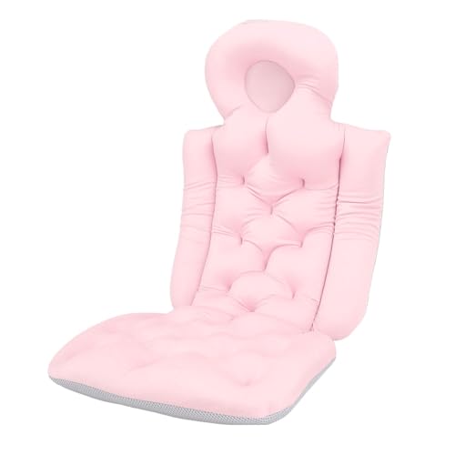 Bathtub Full Body Mat Non Slip Breathable, Soft Supportive Bath Pillow, Comfortable Tub Cushion for Adult, Relaxing Bathing Experience, Lightweight + Antislip, 33.86x14.57in (Pink) - color: Pink