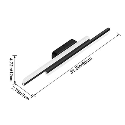 Ralbay 32" Black Bathroom Vanity Lights 36W Frosted Aluminum Modern LED Matte Black Vanity Light for Bathroom Lighting Fixtures White Light 6000K Black 32 inch - color: Black, size: 32 inch