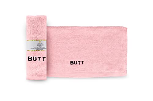 Crafty Cloth Gentle Backside Towel – Premium Bamboo Viscose Bidet Washcloth for Sensitive Skin – Reusable Personal Cleansing Cloth with Hanging Loop – Pink, 12x12 Inch - color: Pink, size: Embroidered 4-Piece Set