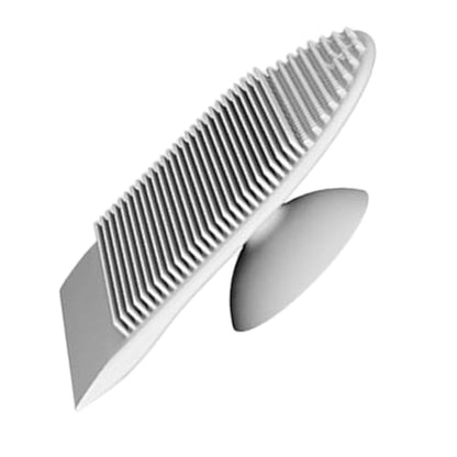 Sink Scrub Brush - Flexible Non Scratch Silicone Scrubber, Suction Cup Cleaning Tool, Built in Squeegee Cleaner | Scrubbing Brush for Bathroom Shower Glass Countertops - color: Gray