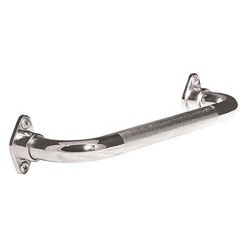 AquaSense Knurled Chrome Grab Bar with Rotating Flange, 24 Inches | Knurled Chrome Grab Bar with Rotating Flange Offers Secure Support for Everyday Bathroom Safety and Access