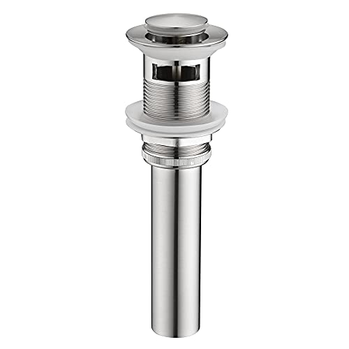 SUMERAIN Bathroom Sink Drain with Overflow, Pop Up Drain Stopper | Brass, Brushed Nickel, Durable, Easy Installation - size: S7304N