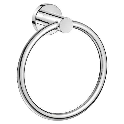 FORIOUS Towel Ring, SUS304 Stainless Steel Hand Towel Holder, Chrome | Modern Hand Towel Holder Rack Hanger Round for Bathroom Wall Mounted, Ideal for Bathroom, Kitchen, RV - color: Chrome