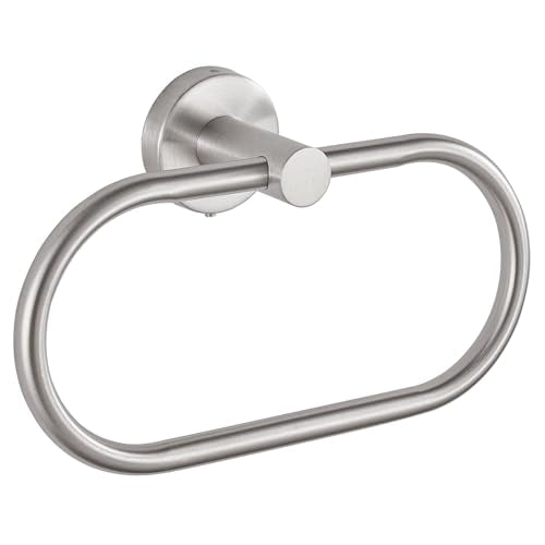 Towel Ring for Bathroom, Brushed Nickel Towel Bar Hangers Wall Mount, Stainless Steel Hand Towel Holder, Modern Round Towel Hanger by Eolax - color: Brushed Nickel