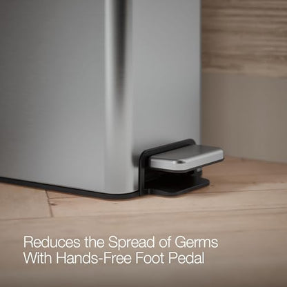 Kohler K-20957-ST 2.5 Gallon Slim Step Trash Can, Stainless Steel - color: Stainless Steel, size: 2.5 Gallon - Step Can
