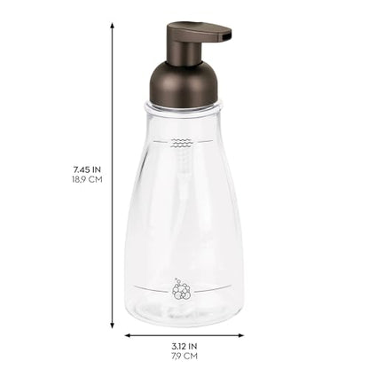 iDesign Refillable Foaming Soap Dispenser for Kitchen or Bathroom Vanity - Clear/Bronze - color: Clear/Bronze, style: Pack of 1