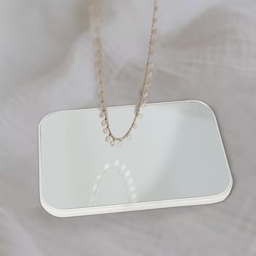 8-Inch Table Desk Vanity Makeup Mirror, Simple Portable Travel Mirror with Stand, Standing and Wall Hanging Dual-use, White - color: White