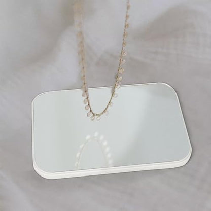 8-Inch Table Desk Vanity Makeup Mirror, Simple Portable Travel Mirror with Stand, Standing and Wall Hanging Dual-use, White - color: White