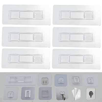 6 PCS Wall Mounted Replacement Sticky Pads for Kitchen Bathroom Shower Caddy Organizer Rack Holder Nail Free Adhesive Hooks (Rectangle 10.4 * 2.5 cm) - color: Rectangle