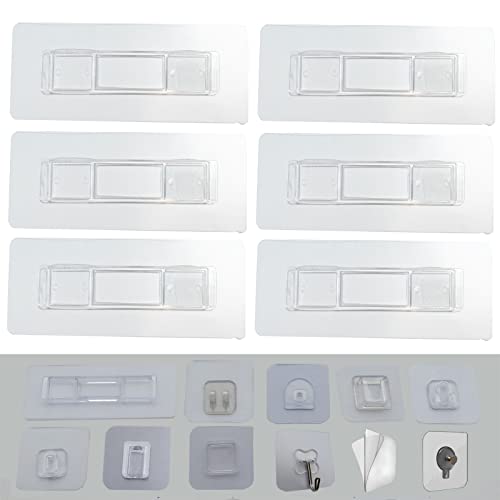 6 PCS Wall Mounted Replacement Sticky Pads for Kitchen Bathroom Shower Caddy Organizer Rack Holder Nail Free Adhesive Hooks (Rectangle 10.4 * 2.5 cm) - color: Rectangle