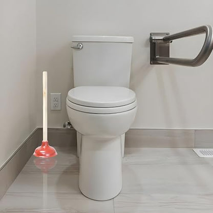 Bexter 19-Inch Toilet Plunger, Pack of 2 – Wooden Handle & Heavy-Duty Rubber Cup for Toilets, Sinks & Drains – Auburn