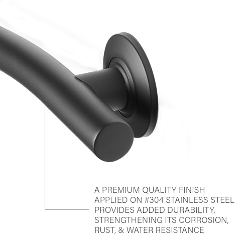 Seachrome 18'' Designer Wave Shaped Shower Grab Bar, Matte Black (GW-3518-QCR-MB) - color: Matte Black, size: 18