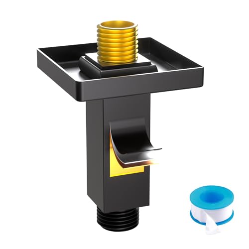 Enga Brass 3 Inch Ceiling Mount Shower Arm with Flange, Matte Black - color: Matte Black, style: 3 Inch