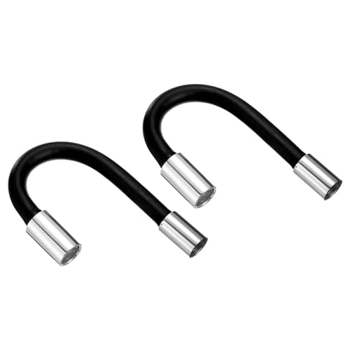 uxcell 2pcs Foaming Extension Tube, Faucet Lengthen Extender, Sink Drain Extension Tube, Bathroom Faucet Extender, Extension Flexible Water Hose Adapter Black (20cm) - color: Black, size: 20cm