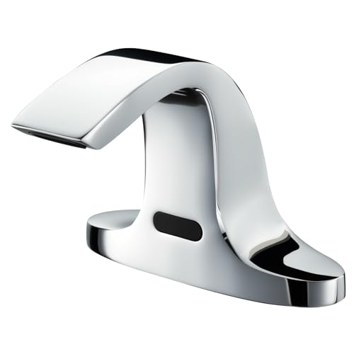 Touchless Bathroom Sink Faucet, Automatic Sensor Faucet for 3 Hole,Touchless Chrome Faucet for Bathroom Sink - color: Chrome, size: Mid Bent