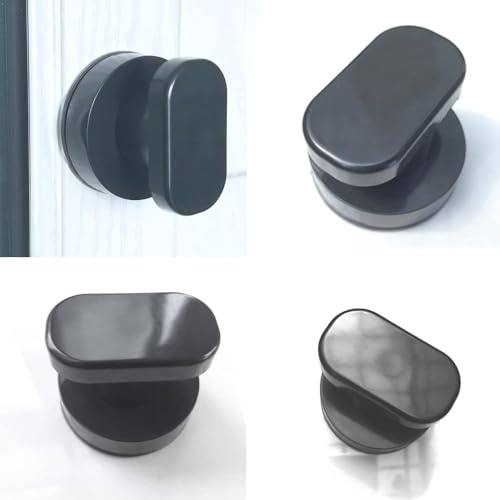 Glass Handle, Suction Cup Handle, Suitable for Bathroom Sliding Door, Cabinet, Terrace Sliding Door, Shower Handrail. No Hole Punching - color: Small Black