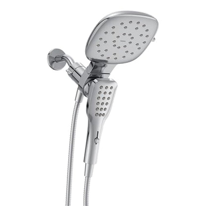 Moen Verso Eco-Performance Infiniti Dial Square Standard Shower Head With Detachable Hand Shower Combo, 7-Inch Spray Head, Chrome, 220C4EP - color: Chrome