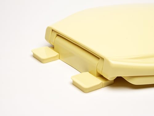 2Q1E6-50 Builder Grade Slow Close Plastic Toilet Seat with Vari Adjust Lok-Down R'N'C Hinge and Quik-Lok Mounting Hardware, Elongated, Yellow - color: Yellow, style: Elongated