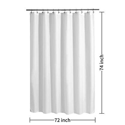 ALYVIA SPRING 72x74 Long Waterproof Fabric Shower Curtain or Liner White | 2 Magnets, Soft Cloth & Hotel Quality, Machine Washable, Light-Weight, Long Size - color: White, size: 72"W x 74"L (Pack of 1)
