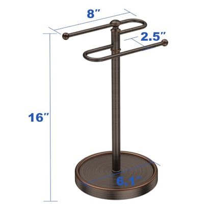 Hand Towel Holder, 304 Stainless Steel Heavy Duty S Shape Hand Towel Stand Free Standing Towel Bar for Bathroom Kitchen Countertop - color: Bronze