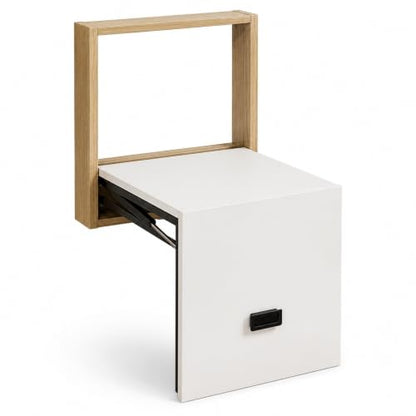 Wall Mounted Folding Stool, Solid Wood Foldable Shoe Bench with Spring Hinge, Space Saving Wall Seat for Entryway, Bedroom and Hallway - color: C