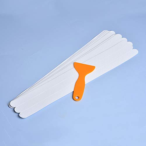 Supkiir Bathtub Non Slip Stickers, 24 PCS Anti Slip Adhesive Shower Treads with Scraper for Bath, Tub, Shower, Pool, Stairs, Ladders, Kitchen, 15’’ - color: White