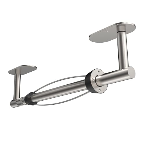 RUACQ Paper Towel Holder Under Cabinet, One Hand Tearing Paper Towel Holder with Damping Effect, Wall Mount & Adhesive Stainless Steel Paper Roll Holder for Kitchen Bathroom (Sliver) - color: Sliver, size: One Hand Tear - Oval