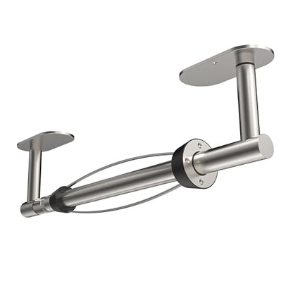 RUACQ Paper Towel Holder Under Cabinet, One Hand Tearing Paper Towel Holder with Damping Effect, Wall Mount & Adhesive Stainless Steel Paper Roll Holder for Kitchen Bathroom (Sliver) - color: Sliver, size: One Hand Tear - Oval