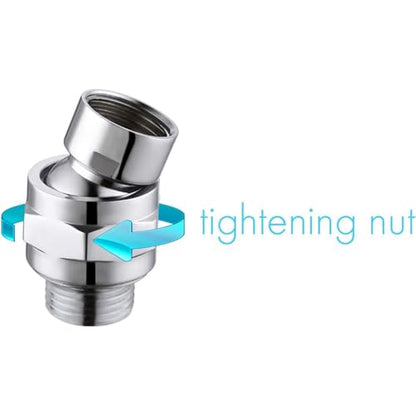 Shower Connector Ball Joint Shower Head Swivel Ball Adapter Brass Adjustable Shower Arm Extension Universal Component Polish Chrome - color: Chrome
