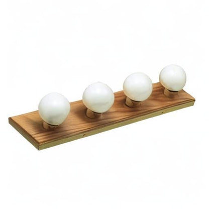 Design House 500207 4-Light Vanity Strip Light Contemporary Dimmable for Bathroom, Bedroom, Makeup Vanity, Honey Oak - color: Honey Oak