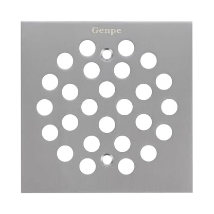 Square 4-1/4 Inch Screw-in Shower Drainer Cover Replacement Stainless Steel Floor Drain Grate with Screws Brushed Nickel - color: Brushed Nickel